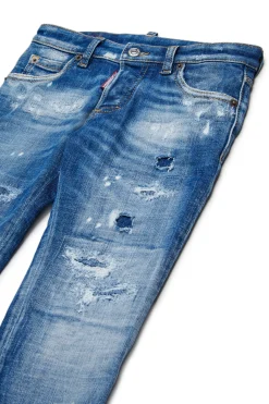 DSQUARED2 Jeans straight con rotture e macchie - Clement | Bambino Jeans | Denim-Mania