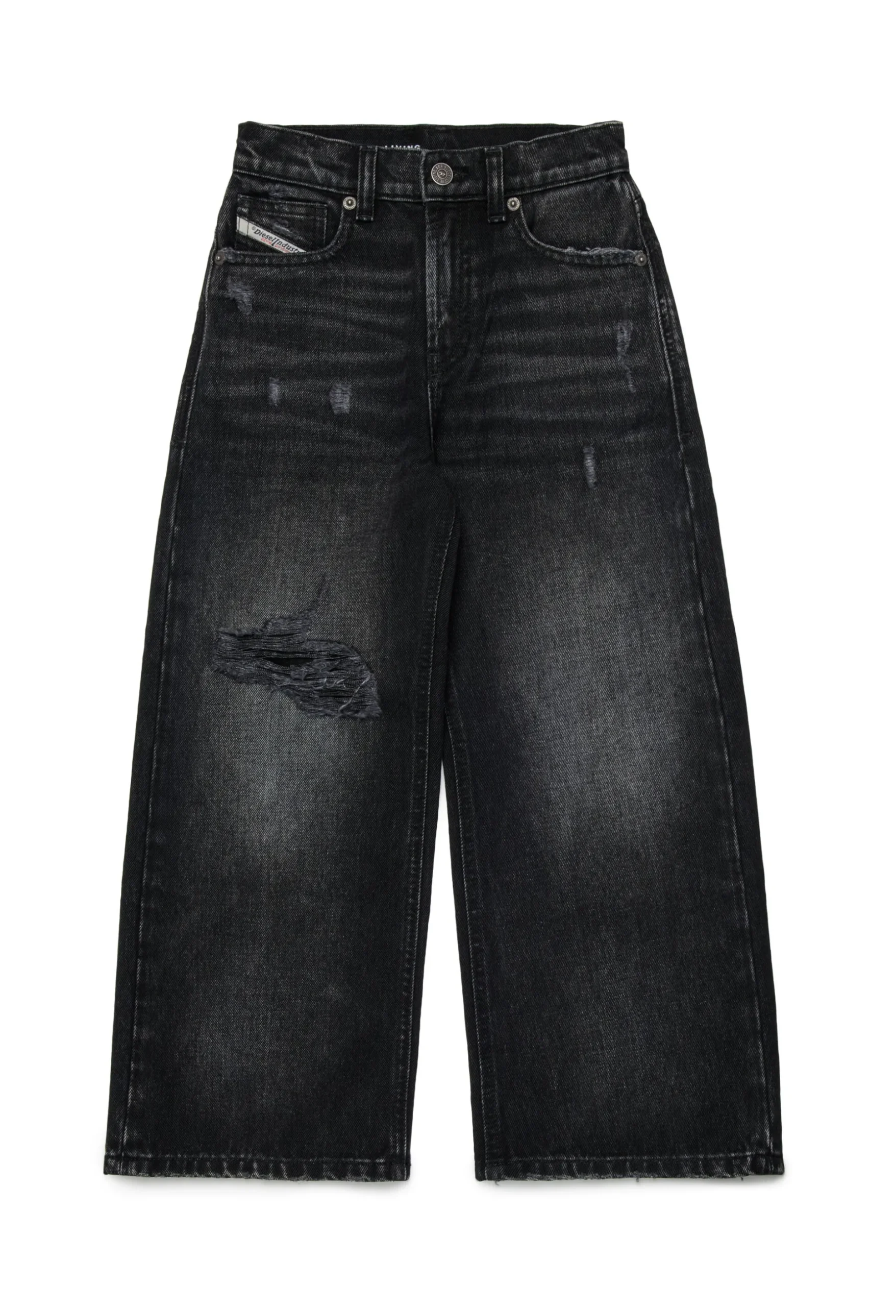 DIESEL Jeans straight nero con strappi - D-Argjx | Bambino Jeans | Denim-Mania