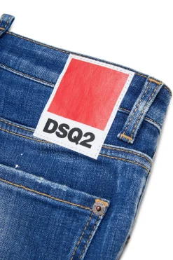 DSQUARED2 Jeans straight sfumato con macchie - Cool Girl | Bambino Jeans | Denim-Mania