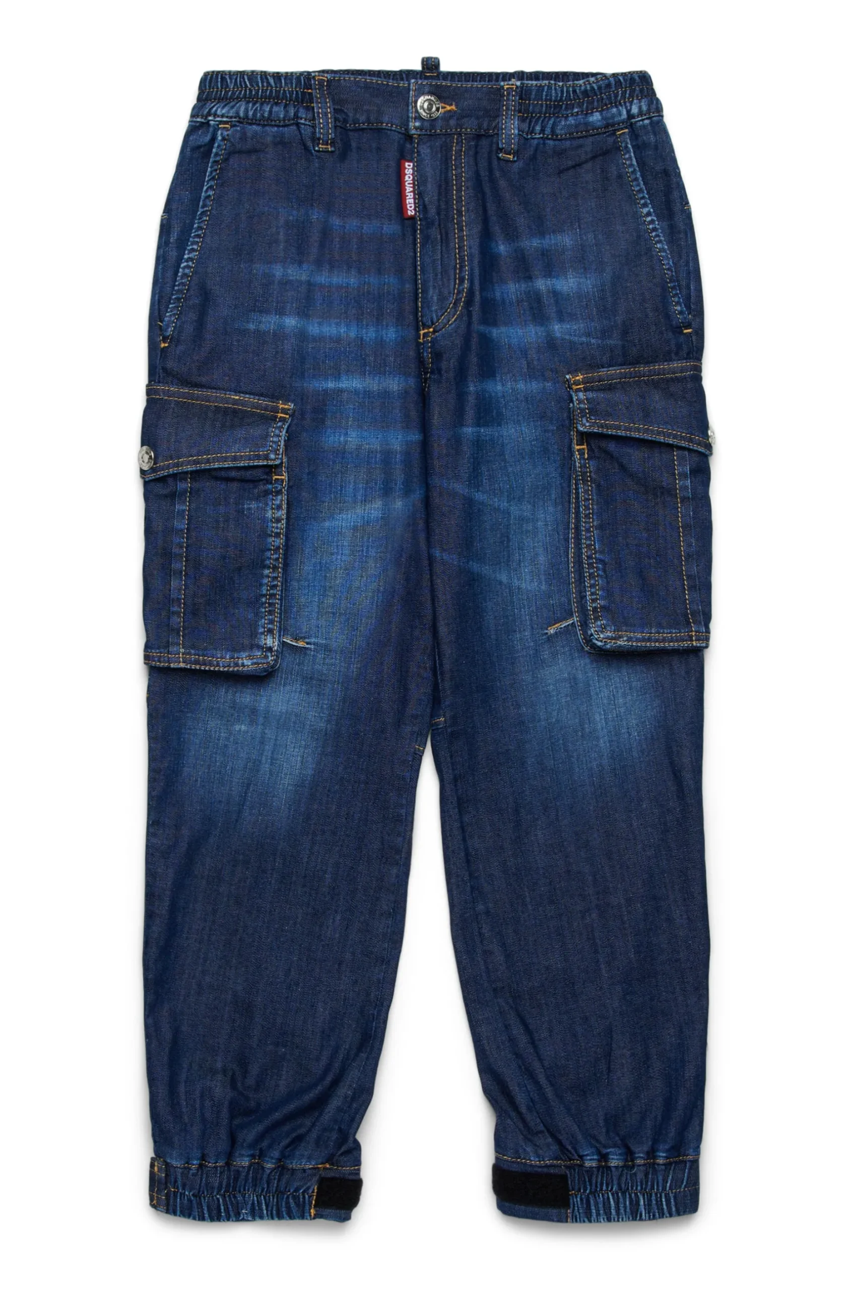 DSQUARED2 Jeans tapered scuro con tasche cargo | Bambino Denim-Mania | Denim-Mania