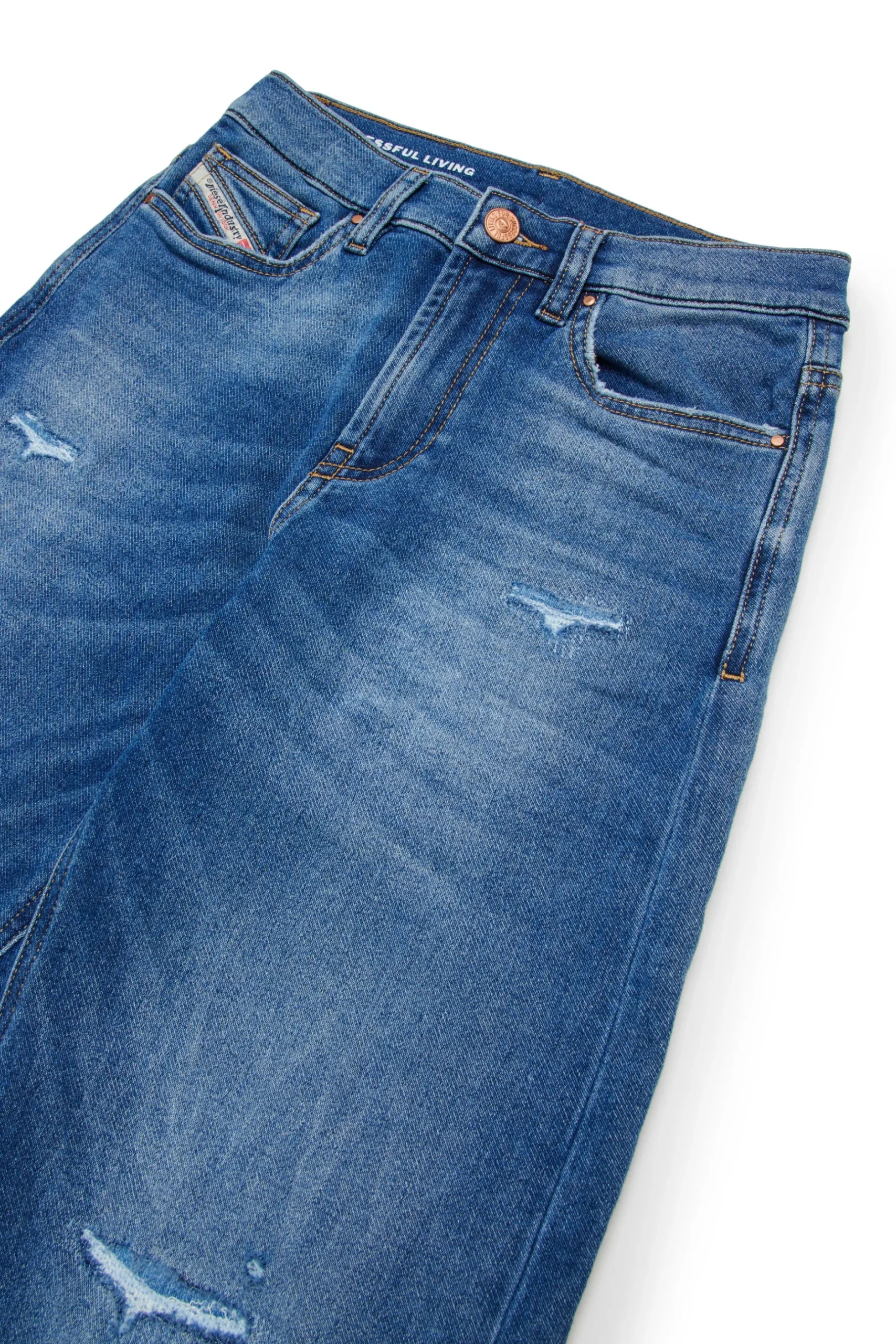 DIESEL JoggJeans® straight blu medio con rotture - D-Argjx | Bambino Jeans | Denim-Mania