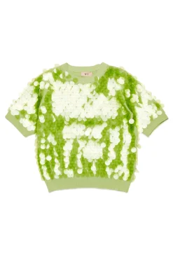 N°21 Maglia in cotone con maxi paillettes | Maglieria