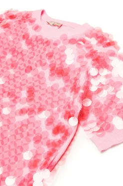 N°21 Maglia in cotone con maxi paillettes | Maglieria