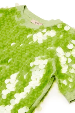 N°21 Maglia in cotone con maxi paillettes | Maglieria