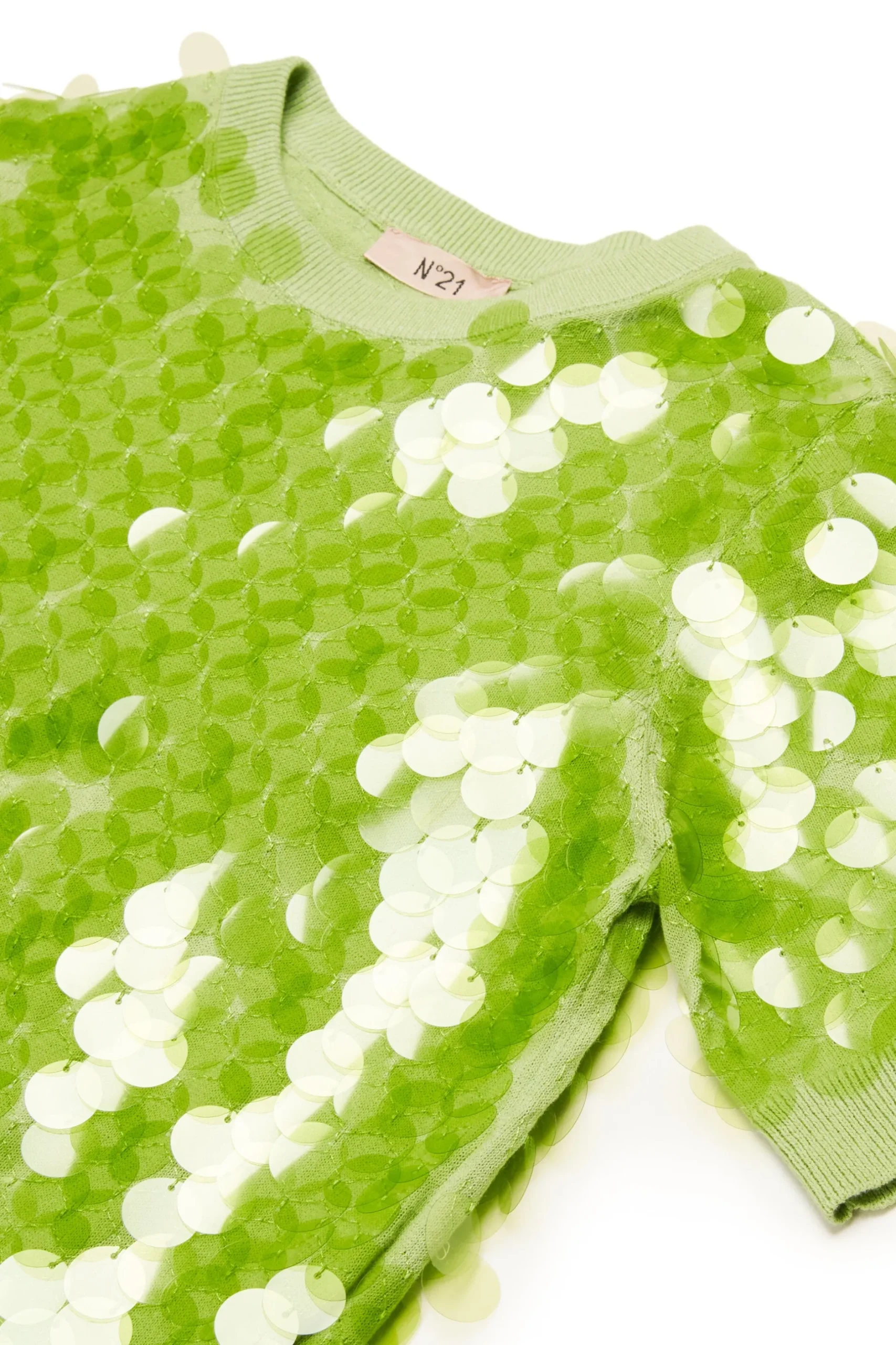 N°21 Maglia in cotone con maxi paillettes | Maglieria