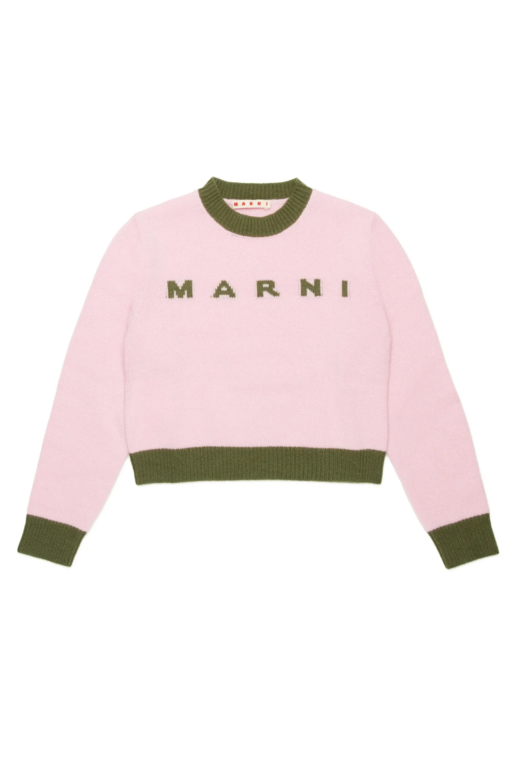 MARNI Maglione girocollo in misto lana-cashmere colorblock | Maglieria