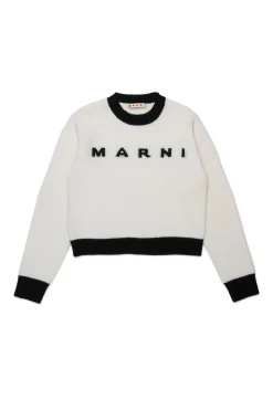 MARNI Maglione girocollo in misto lana-cashmere colorblock | Bambino Maglieria | Logomania