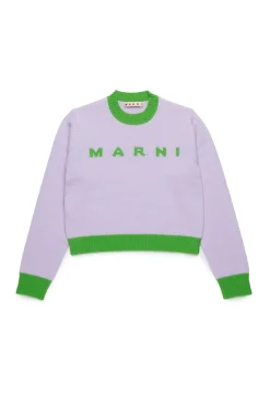 MARNI Maglione girocollo in misto lana-cashmere colorblock | Bambino Maglieria | Logomania
