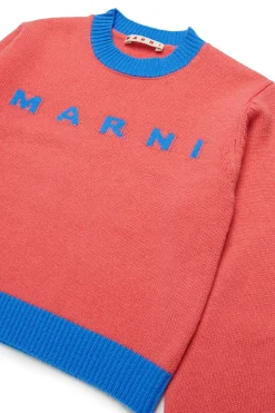 MARNI Maglione girocollo in misto lana-cashmere colorblock | Bambino Maglieria | Logomania