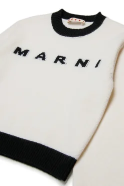 MARNI Maglione girocollo in misto lana-cashmere colorblock | Bambino Maglieria | Logomania