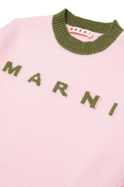 MARNI Maglione girocollo in misto lana-cashmere colorblock | Maglieria