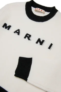 MARNI Maglione girocollo in misto lana-cashmere colorblock | Bambino Maglieria | Logomania