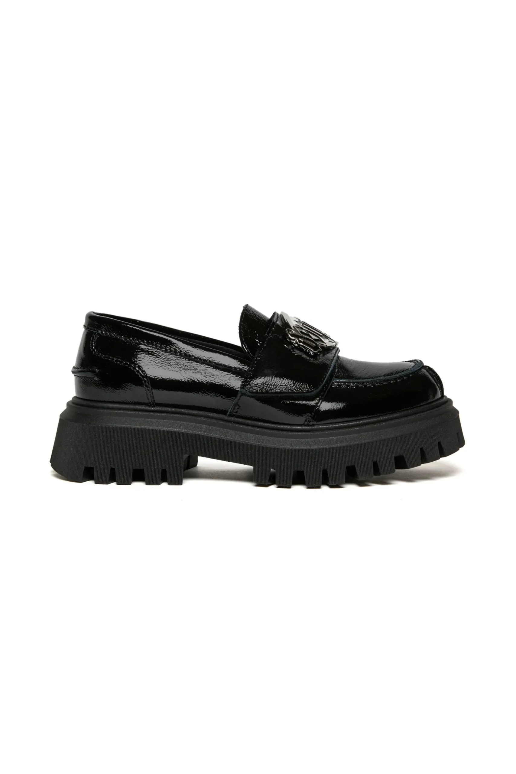 DSQUARED2 Mocassini in pelle smaltata con logo | Stivali E Anfibi | Anfibi E Stivali