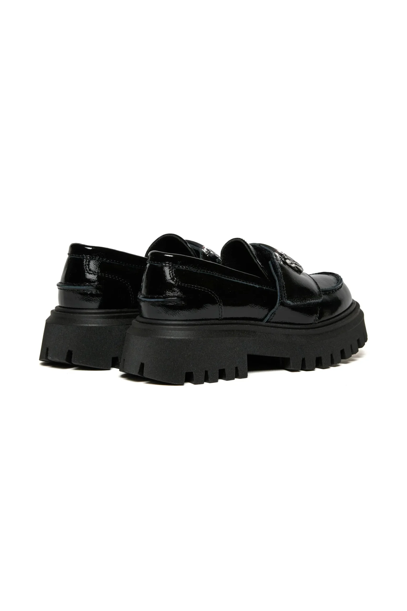 DSQUARED2 Mocassini in pelle smaltata con logo | Stivali E Anfibi | Anfibi E Stivali