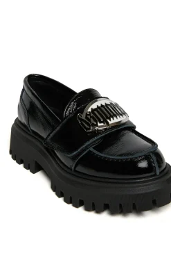 DSQUARED2 Mocassini in pelle smaltata con logo | Stivali E Anfibi | Anfibi E Stivali