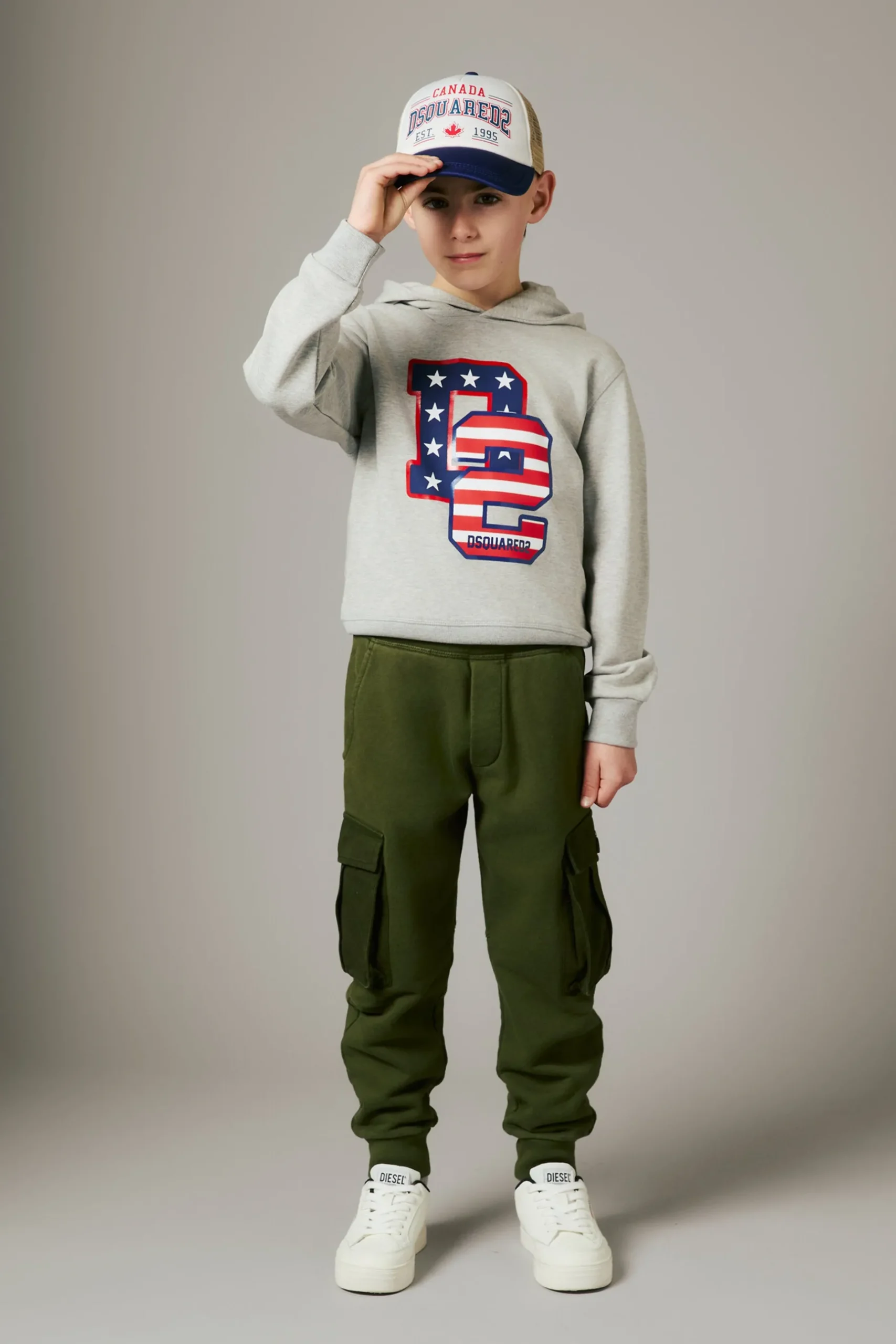 DSQUARED2 Pantaloni cargo in felpa con Maple Leaf | Bambino Pantaloni