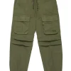 DIESEL Pantaloni cargo in gabardina con logo oval D | Bambino Pantaloni | Pantaloni