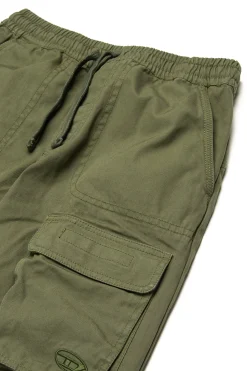 DIESEL Pantaloni cargo in gabardina con logo oval D | Bambino Pantaloni | Pantaloni