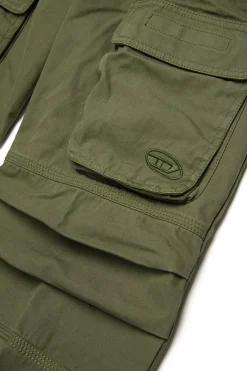 DIESEL Pantaloni cargo in gabardina con logo oval D | Bambino Pantaloni | Pantaloni