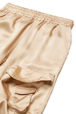 DIESEL Pantaloni cargo in satin stile utility | Pantaloni