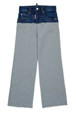 DSQUARED2 Pantaloni in denim e felpa con patch | Bambino Pantaloni | Denim-Mania