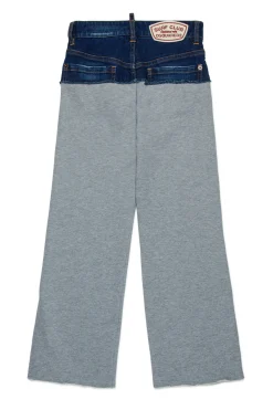 DSQUARED2 Pantaloni in denim e felpa con patch | Bambino Pantaloni | Denim-Mania
