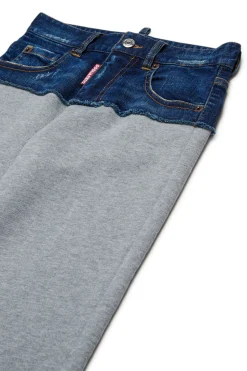 DSQUARED2 Pantaloni in denim e felpa con patch | Bambino Pantaloni | Denim-Mania