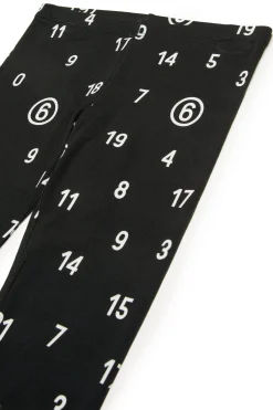 MM6 MAISON MARGIELA Pantaloni leggings allover Numeric logo | Bambino Pantaloni | Activewear
