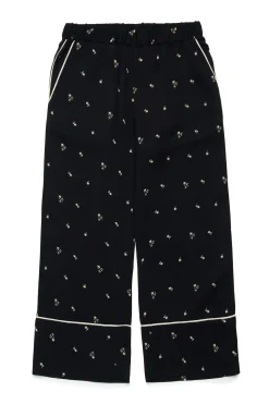 N°21 Pantaloni wide leg in crêpe allover Palms | Pantaloni
