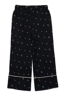 N°21 Pantaloni wide leg in crêpe allover Palms | Pantaloni