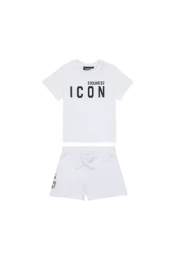 DSQUARED2 Pigiama corto con logo ICON | Bambino Tute E Baby Set | Activewear