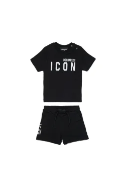DSQUARED2 Pigiama corto con logo ICON | Bambino Tute E Baby Set | Activewear