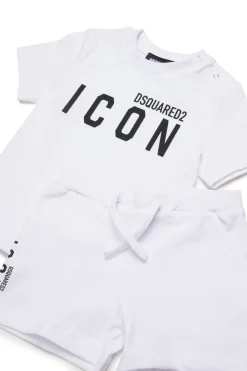 DSQUARED2 Pigiama corto con logo ICON | Bambino Tute E Baby Set | Activewear