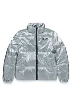 DIESEL Piumino bomber argentato con logo | Bambino Giacche E Cappotti | Giacche E Cappotti