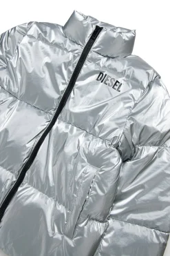 DIESEL Piumino bomber argentato con logo | Bambino Giacche E Cappotti | Giacche E Cappotti