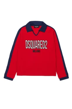 DSQUARED2 Polo manica lunga con patch | Bambino T-Shirts | Logomania