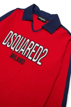 DSQUARED2 Polo manica lunga con patch | Bambino T-Shirts | Logomania