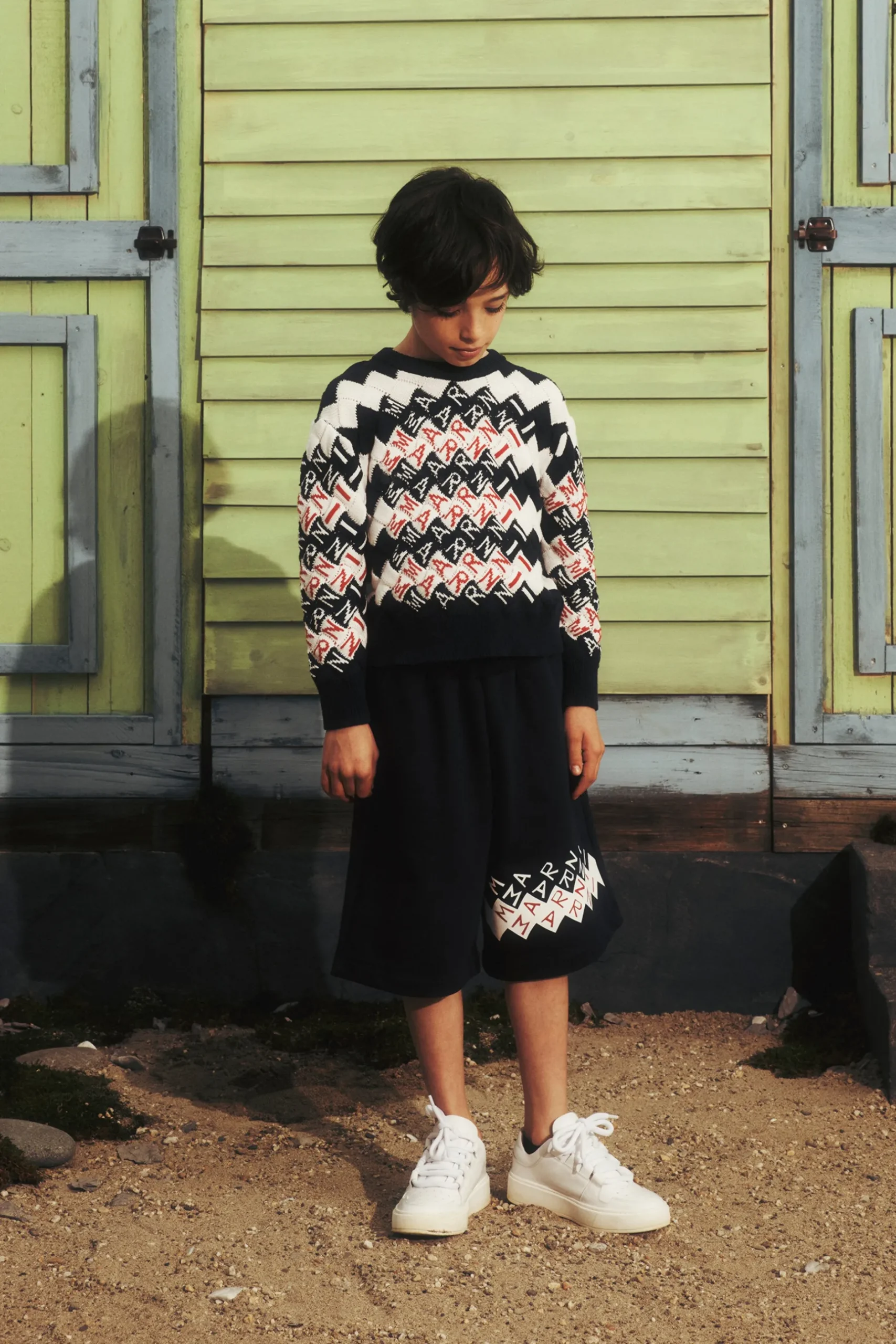 MARNI Pullover a trecce con motivo Promenade | Bambino Maglieria | Maglieria