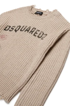 DSQUARED2 Pullover con grafica Passport e rotture | Bambino Maglieria | Logomania