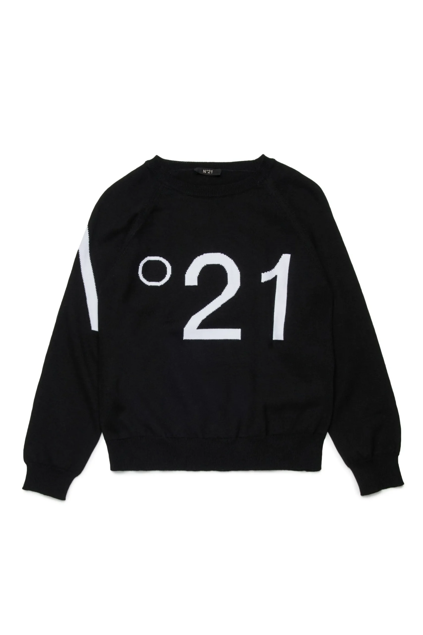 N°21 Pullover in cotone con maxi logo | Bambino Logomania | Logomania