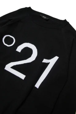 N°21 Pullover in cotone con maxi logo | Bambino Logomania | Logomania
