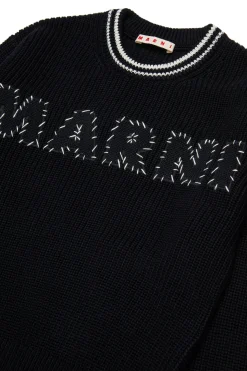 MARNI Pullover in cotone con patch Mended | Bambino Maglieria | Logomania