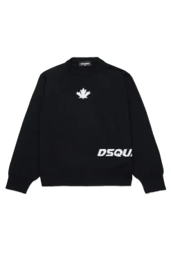 DSQUARED2 Pullover in maglia rasata misto lana | Bambino Maglieria | Maglieria