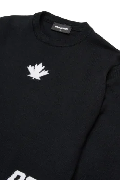 DSQUARED2 Pullover in maglia rasata misto lana | Bambino Maglieria | Maglieria