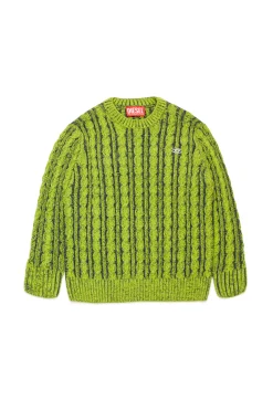 DIESEL Pullover in misto ciniglia con trecce e coste | Bambino Maglieria | Maglieria