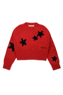 MARNI Pullover in misto lana con stelle | Maglieria