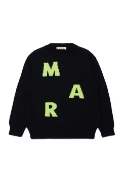 MARNI Pullover in misto lana con displaced logo | Bambino Maglieria | Maglieria