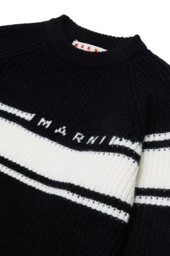 MARNI Pullover in misto lana con bande | Bambino Maglieria | Maglieria