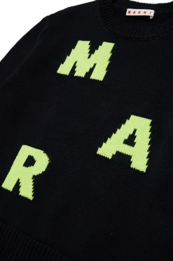 MARNI Pullover in misto lana con displaced logo | Bambino Maglieria | Maglieria