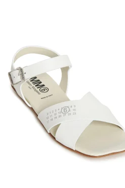 MM6 MAISON MARGIELA Sandali in pelle con Numeric logo | Sandali E Ciabatte | Ciabatte E Sandali